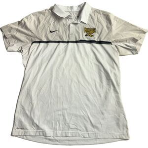 Nike Dri-Fit Canisius College Gray White Polo Shirt Men's Size XL Golden Griffin